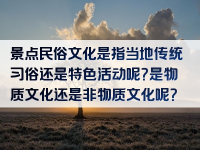 景点民俗文化是指当地传统习俗还是特色活动呢？是物质文化还是非物质文化呢？