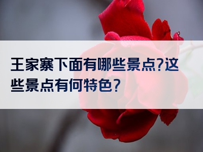 王家寨下面有哪些景点？这些景点有何特色？