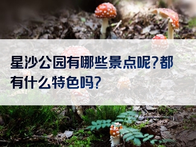 星沙公园有哪些景点呢？都有什么特色吗？