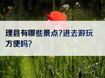 理县有哪些景点？进去游玩方便吗？