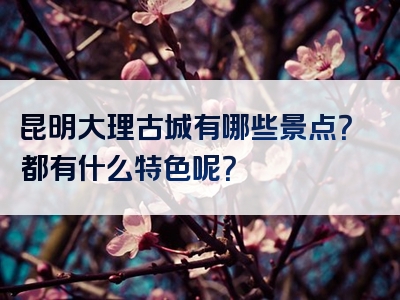 昆明大理古城有哪些景点？都有什么特色呢？