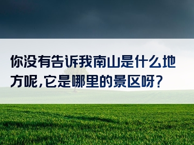 你没有告诉我南山是什么地方呢，它是哪里的景区呀？
