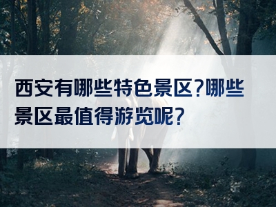 西安有哪些特色景区？哪些景区最值得游览呢？