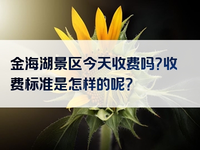 金海湖景区今天收费吗？收费标准是怎样的呢？