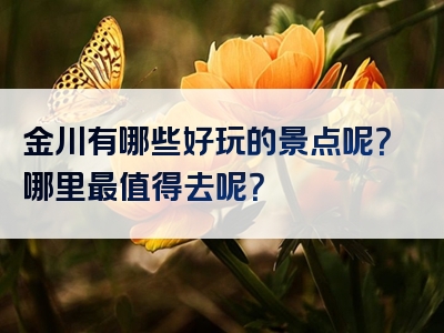 金川有哪些好玩的景点呢？哪里最值得去呢？