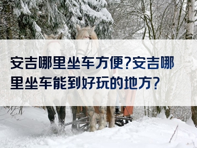 安吉哪里坐车方便？安吉哪里坐车能到好玩的地方？