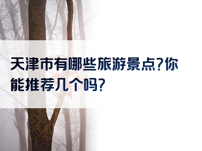 天津市有哪些旅游景点？你能推荐几个吗？