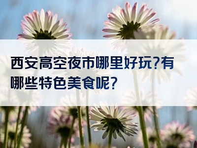 西安高空夜市哪里好玩？有哪些特色美食呢？