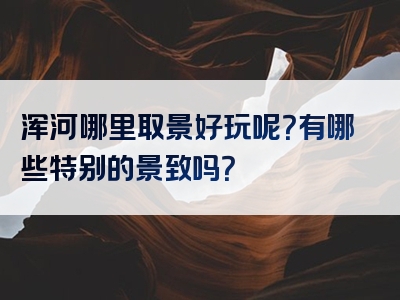 浑河哪里取景好玩呢？有哪些特别的景致吗？