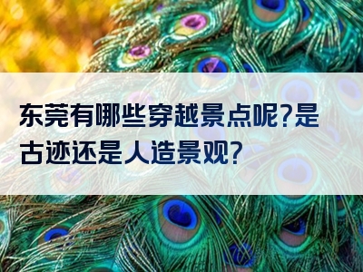 东莞有哪些穿越景点呢？是古迹还是人造景观？