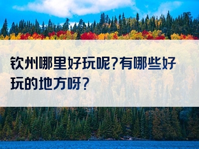钦州哪里好玩呢？有哪些好玩的地方呀？