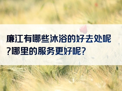 廉江有哪些沐浴的好去处呢？哪里的服务更好呢？