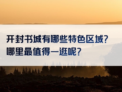 开封书城有哪些特色区域？哪里最值得一逛呢？