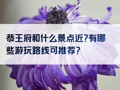 恭王府和什么景点近？有哪些游玩路线可推荐？