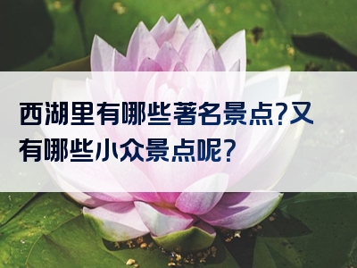 西湖里有哪些著名景点？又有哪些小众景点呢？