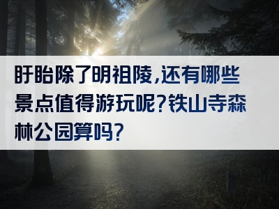 盱眙除了明祖陵，还有哪些景点值得游玩呢？铁山寺森林公园算吗？