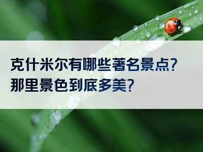 克什米尔有哪些著名景点？那里景色到底多美？