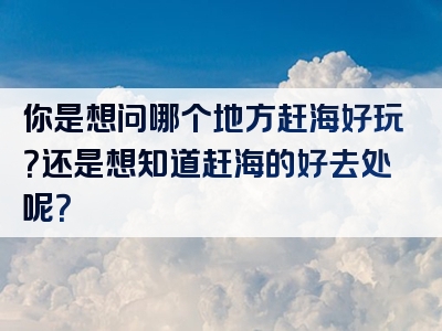 你是想问哪个地方赶海好玩？还是想知道赶海的好去处呢？