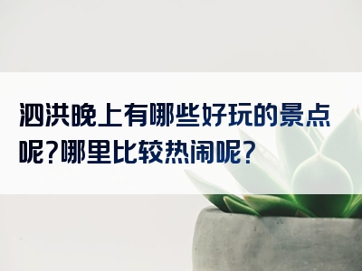 泗洪晚上有哪些好玩的景点呢？哪里比较热闹呢？
