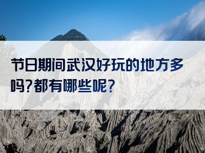 节日期间武汉好玩的地方多吗？都有哪些呢？