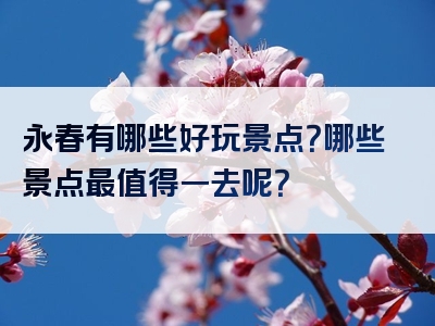 永春有哪些好玩景点？哪些景点最值得一去呢？
