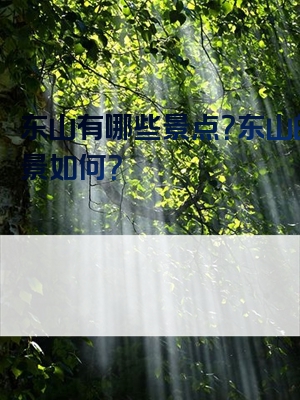 东山有哪些景点？东山的风景如何？