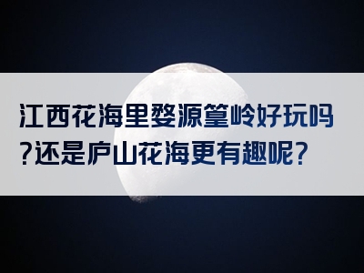 江西花海里婺源篁岭好玩吗？还是庐山花海更有趣呢？