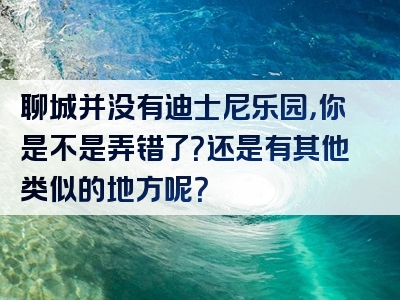 聊城并没有迪士尼乐园，你是不是弄错了？还是有其他类似的地方呢？