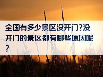 全国有多少景区没开门？没开门的景区都有哪些原因呢？
