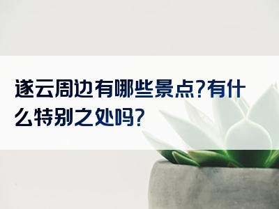 遂云周边有哪些景点？有什么特别之处吗？