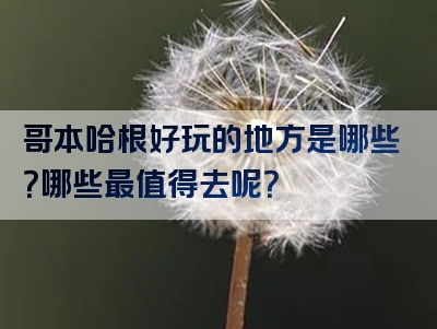 哥本哈根好玩的地方是哪些？哪些最值得去呢？