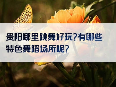 贵阳哪里跳舞好玩？有哪些特色舞蹈场所呢？