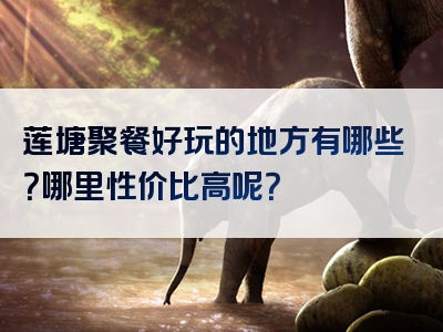 莲塘聚餐好玩的地方有哪些？哪里性价比高呢？
