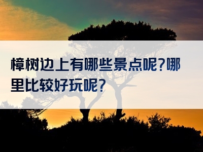 樟树边上有哪些景点呢？哪里比较好玩呢？