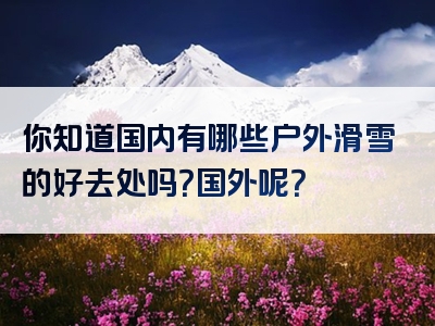 你知道国内有哪些户外滑雪的好去处吗？国外呢？