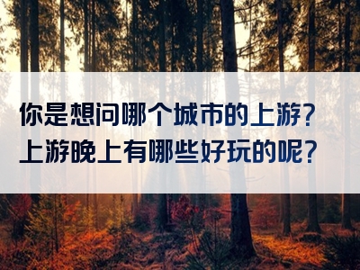 你是想问哪个城市的上游？上游晚上有哪些好玩的呢？