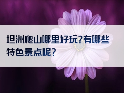 坦洲爬山哪里好玩？有哪些特色景点呢？