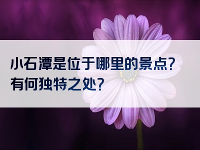 小石潭是位于哪里的景点？有何独特之处？