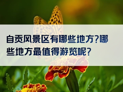 自贡风景区有哪些地方？哪些地方最值得游览呢？