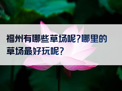 福州有哪些草场呢？哪里的草场最好玩呢？