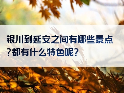 银川到延安之间有哪些景点？都有什么特色呢？