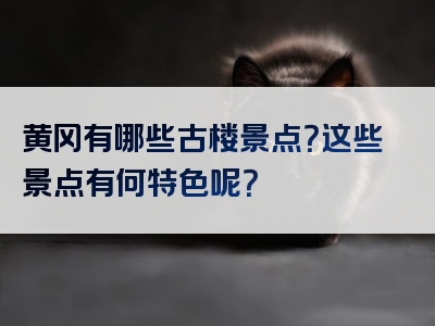 黄冈有哪些古楼景点？这些景点有何特色呢？
