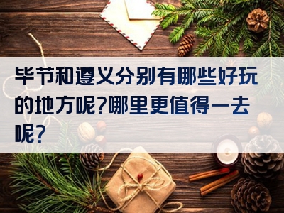 毕节和遵义分别有哪些好玩的地方呢？哪里更值得一去呢？