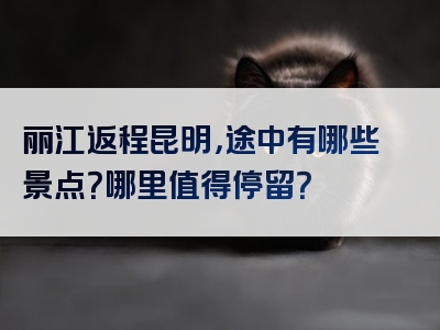 丽江返程昆明，途中有哪些景点？哪里值得停留？