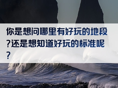 你是想问哪里有好玩的地段？还是想知道好玩的标准呢？