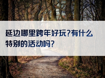 延边哪里跨年好玩？有什么特别的活动吗？
