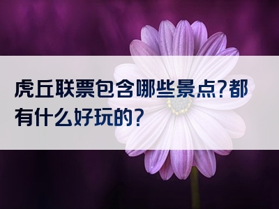 虎丘联票包含哪些景点？都有什么好玩的？