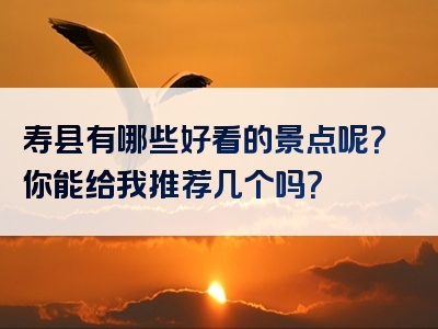 寿县有哪些好看的景点呢？你能给我推荐几个吗？