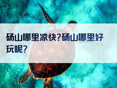 砀山哪里凉快？砀山哪里好玩呢？