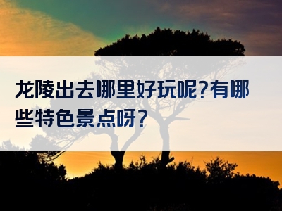 龙陵出去哪里好玩呢？有哪些特色景点呀？